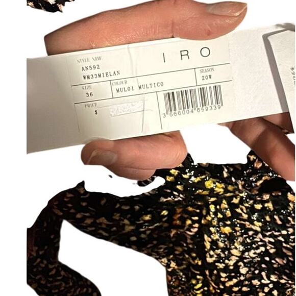 IRO Paris Mielan Leopard Print Velvet Mini Dress Multicolor Size 36 NWT - Picture 7 of 8